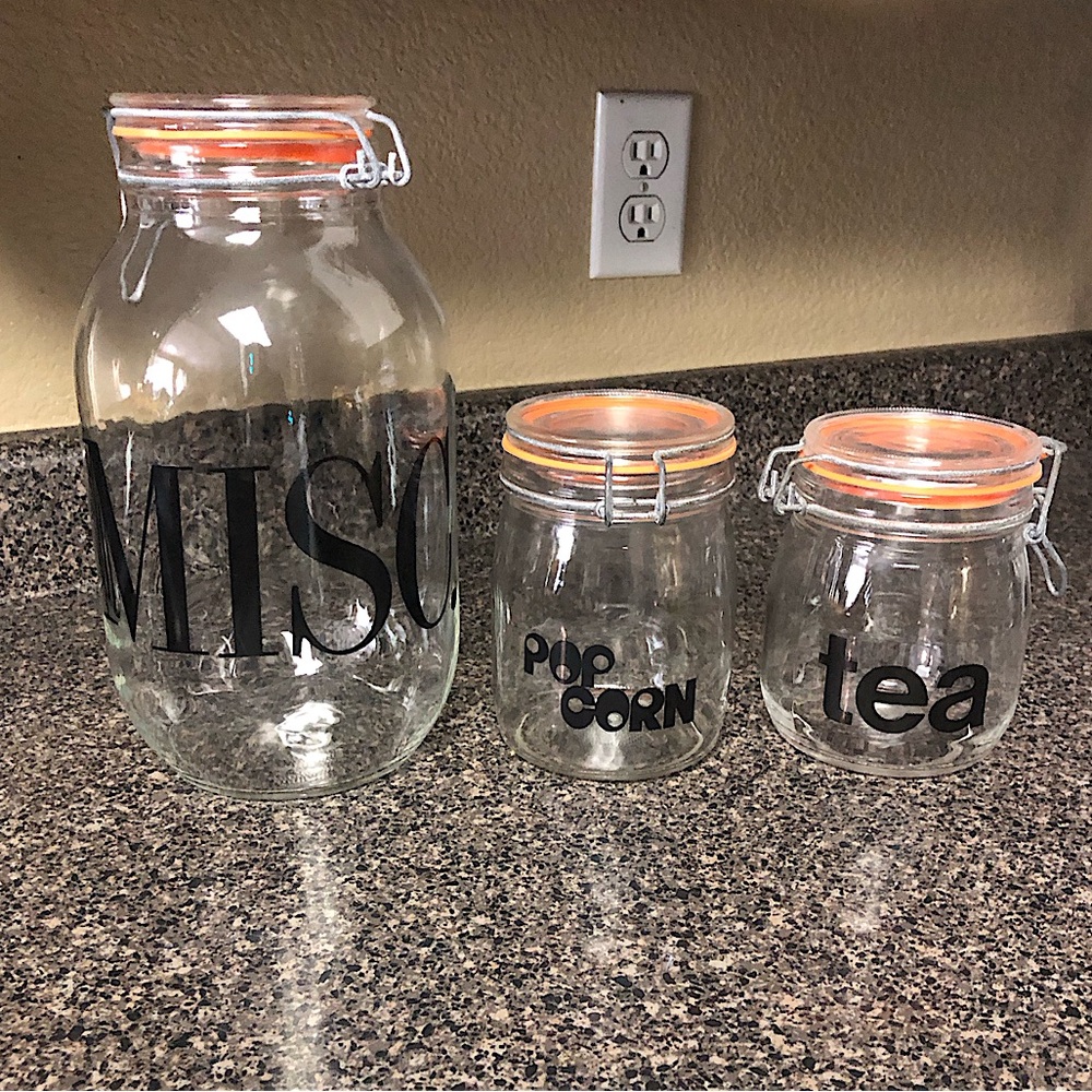 Vintage Glass Storage Jar Set
